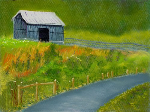 barn-on-the-hill-pastel