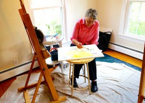 Betty S Painting in Studio 1