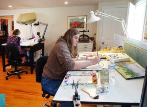 Maria painting in studio 2