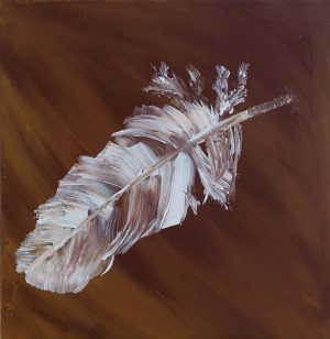 feather oil painting