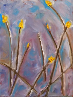 flowers in oil painting