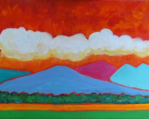 mountain landscape in acrylic