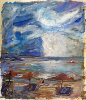 beach in acrylics