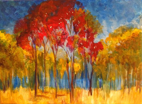 trees in oil paint